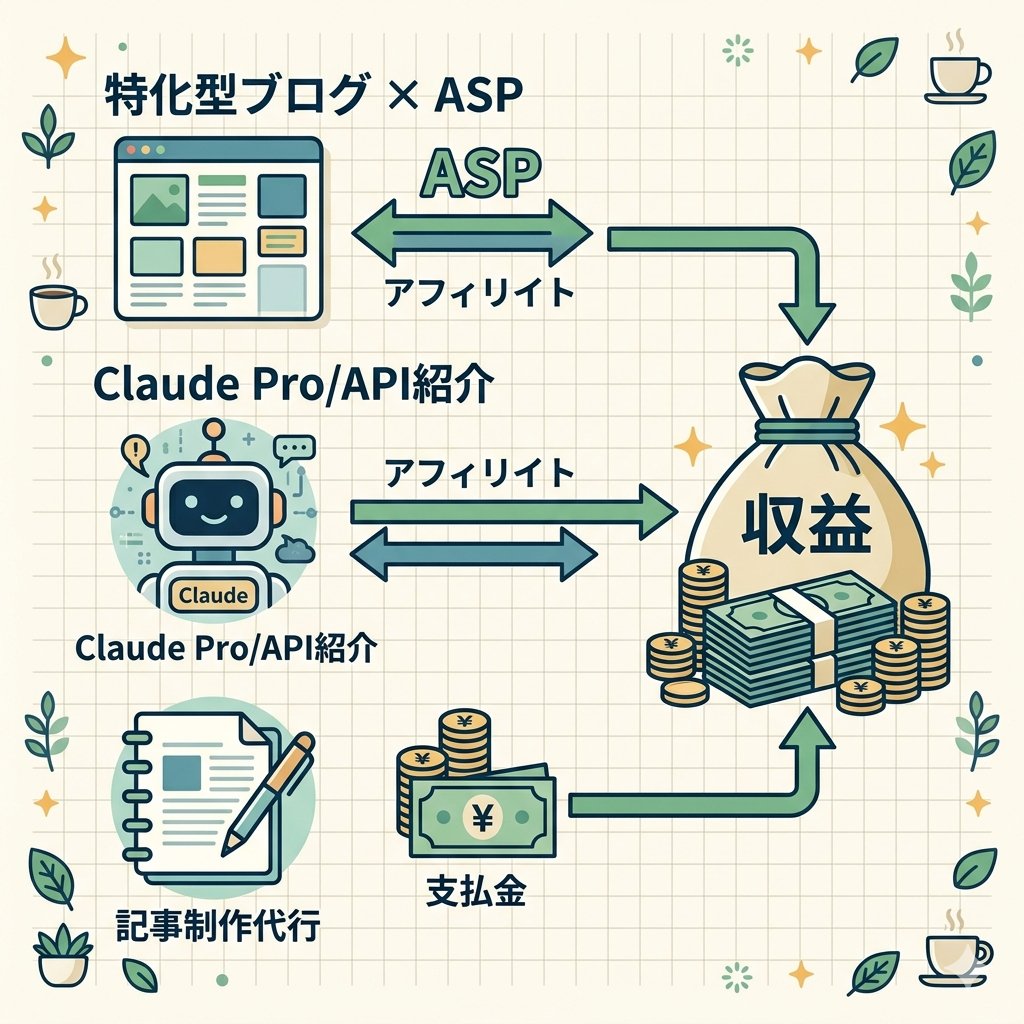 AIアフィリエイト収益化フロー図解