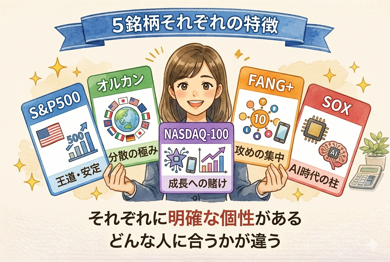 NISA 5銘柄それぞれの特徴と選んだ理由