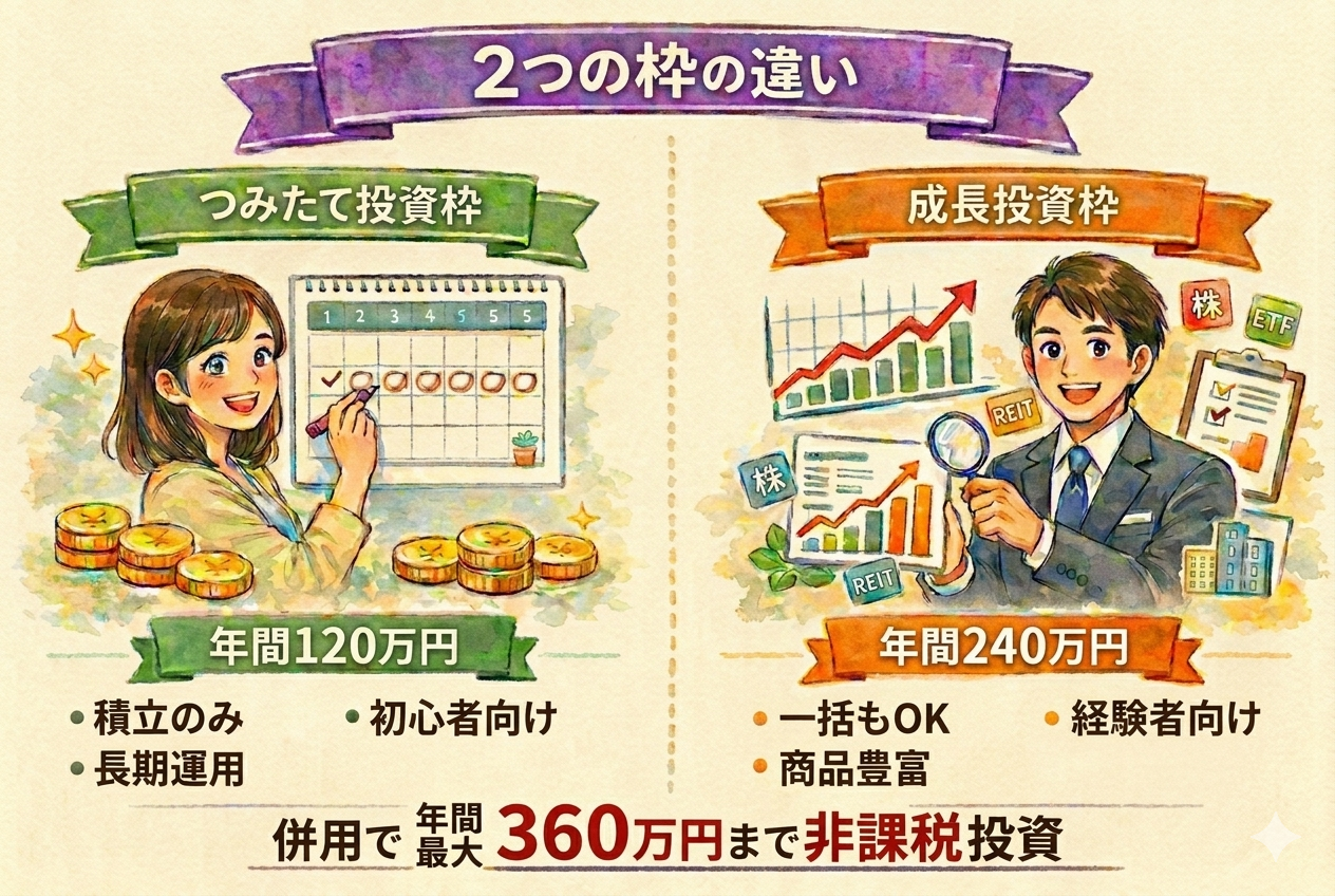 成長投資枠とつみたて投資枠の違い