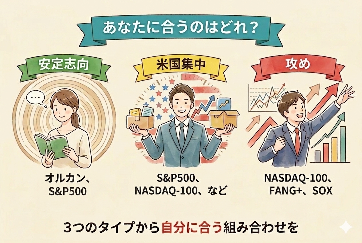 NISA銘柄の選び方タイプ別おすすめ組み合わせ