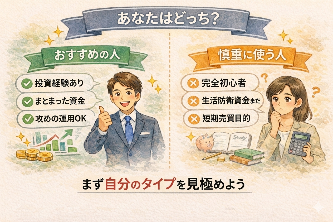 成長投資枠がおすすめの人と慎重に使うべき人
