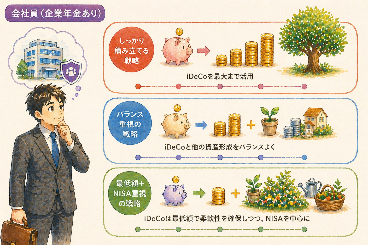 会社員（企業年金あり）のiDeCo戦略｜2024年12月改正後の拠出限度額20,000円