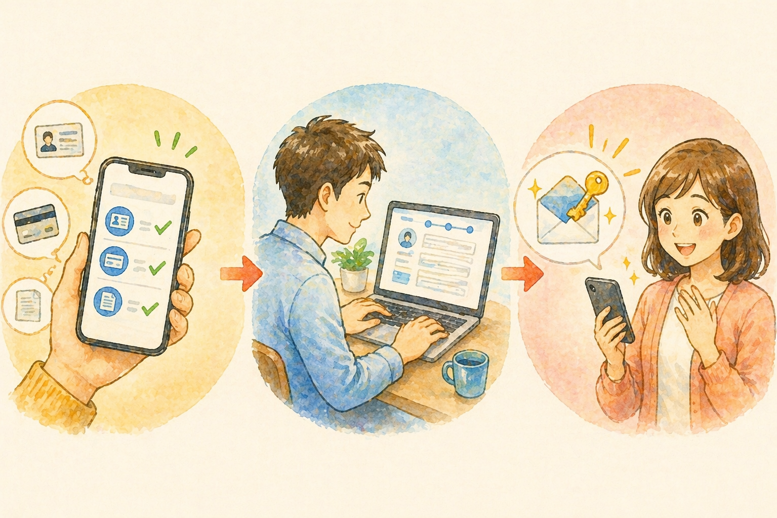 楽天証券NISA口座開設の3ステップ解説図