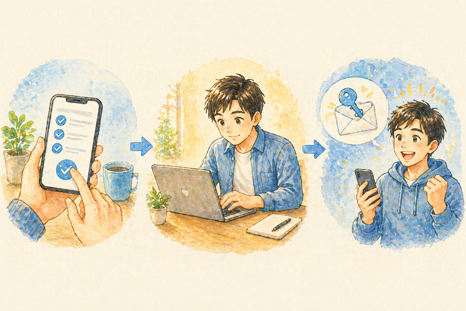 SBI証券NISA口座開設の3ステップ解説図