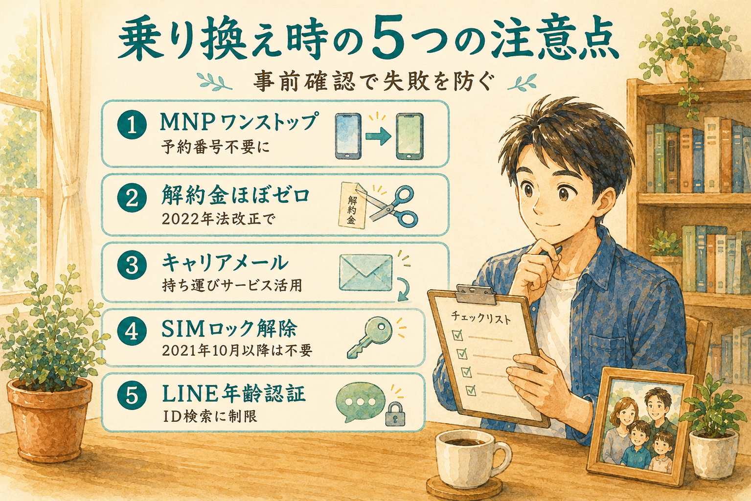 格安SIM乗り換え時の5つの注意点・MNPワンストップ・解約金・キャリアメール
