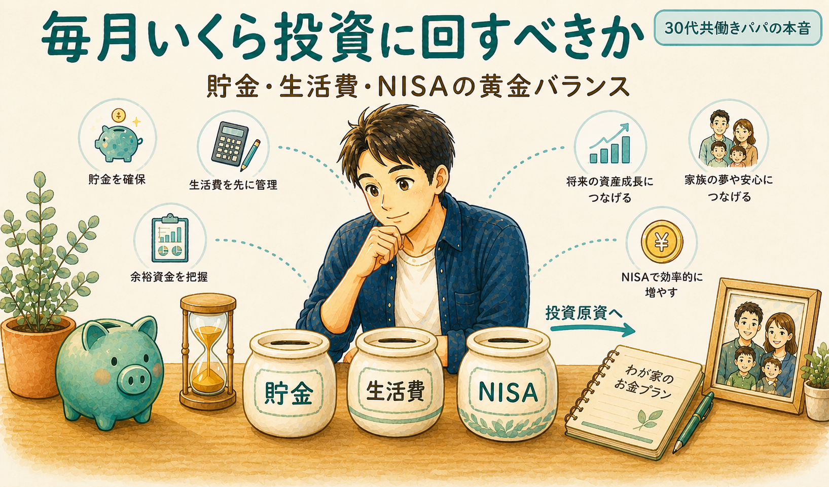 毎月いくら投資に回すべきか|貯金・生活費・NISAのバランス