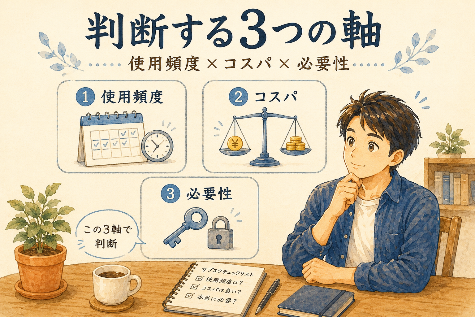 サブスクを判断する3つの軸