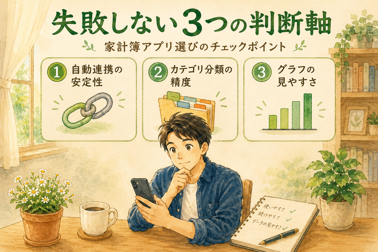 家計簿アプリ選びで失敗しない3つの判断軸