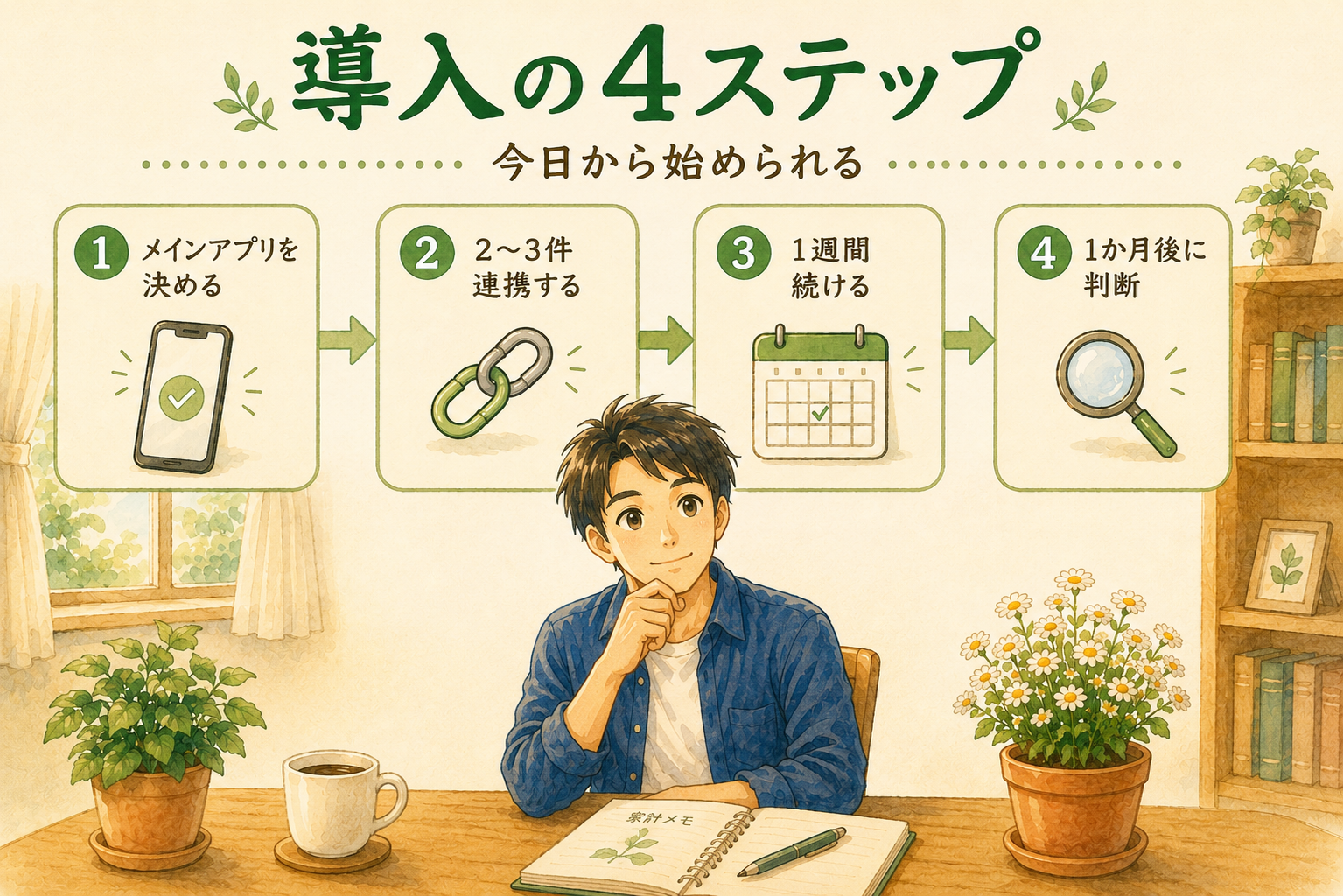 今日から始める家計簿アプリ導入の4ステップ