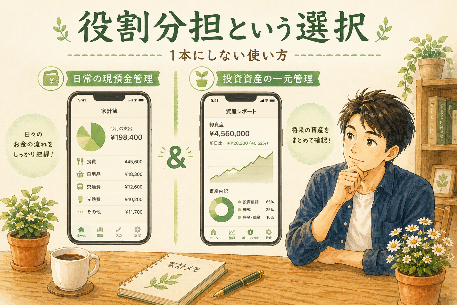マネフォMEと楽天銀行アプリの役割分担運用