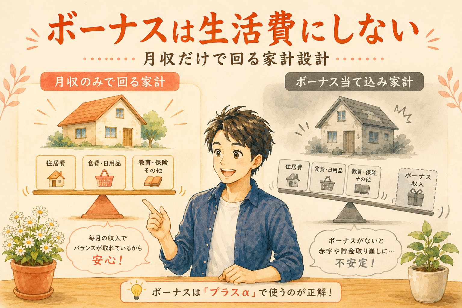 ボーナスを生活費にしない家計設計