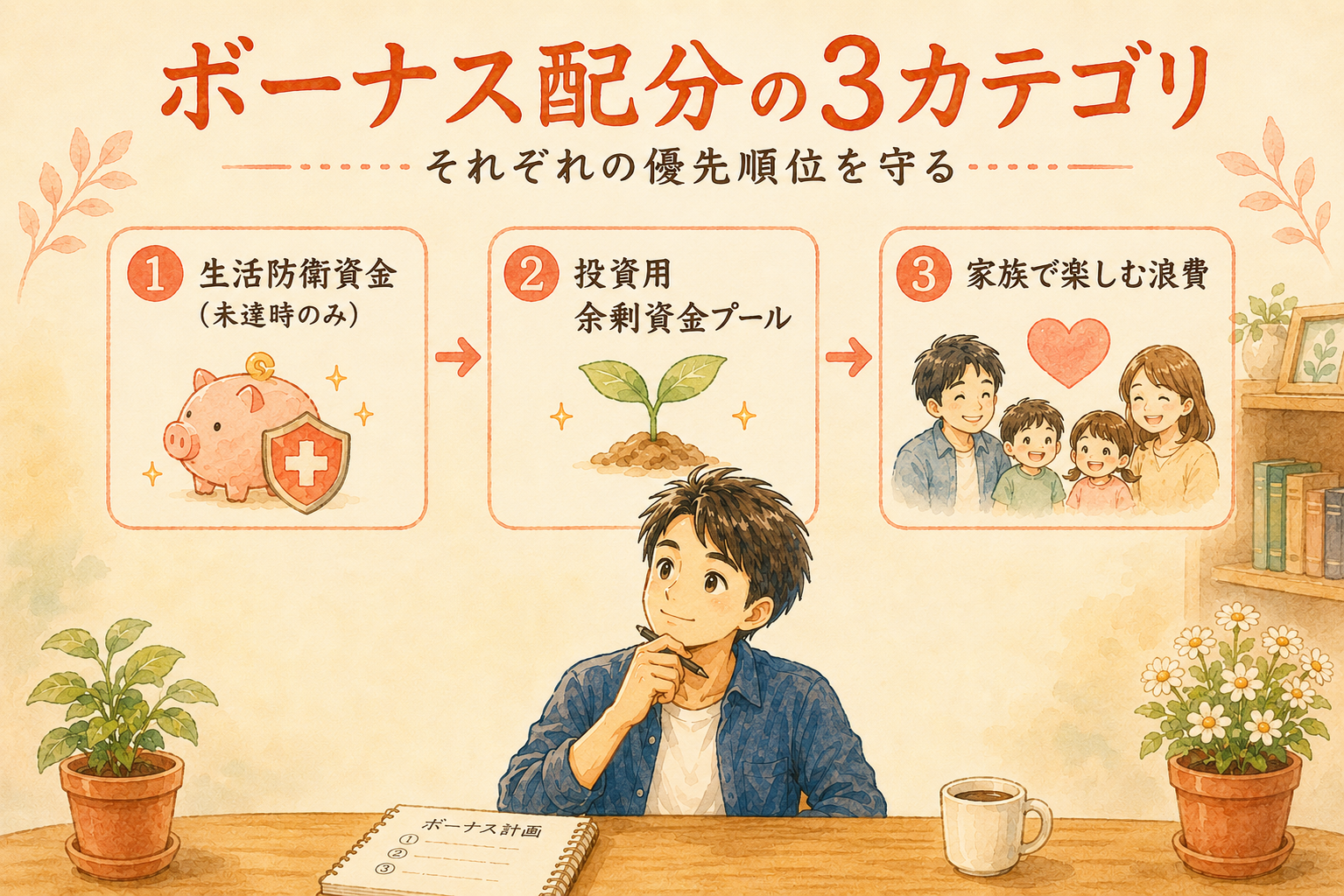 ボーナス配分の3カテゴリ