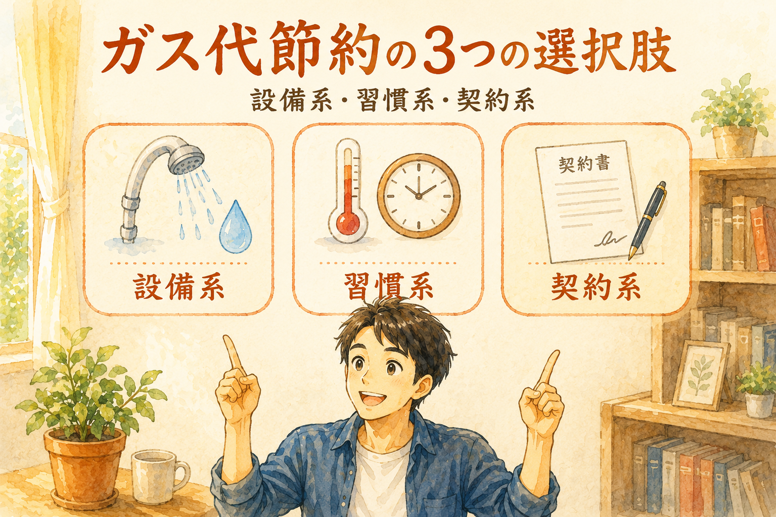 ガス代節約の3つの選択肢|設備系・習慣系・契約系