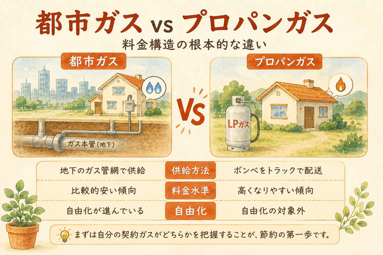 都市ガス vs プロパンガス|料金構造の根本的な違い