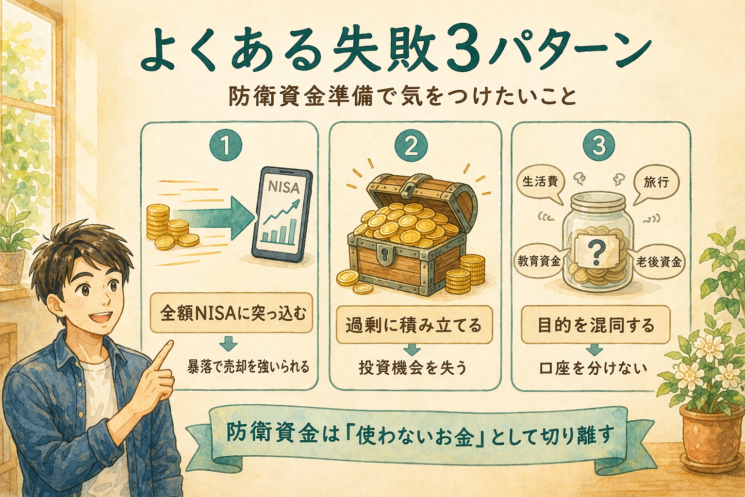 生活防衛資金準備でよくある3つの失敗パターン