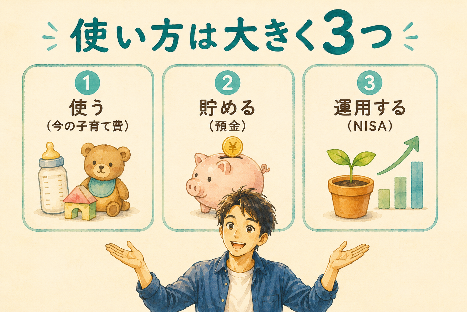 児童手当の使い方3つの分類