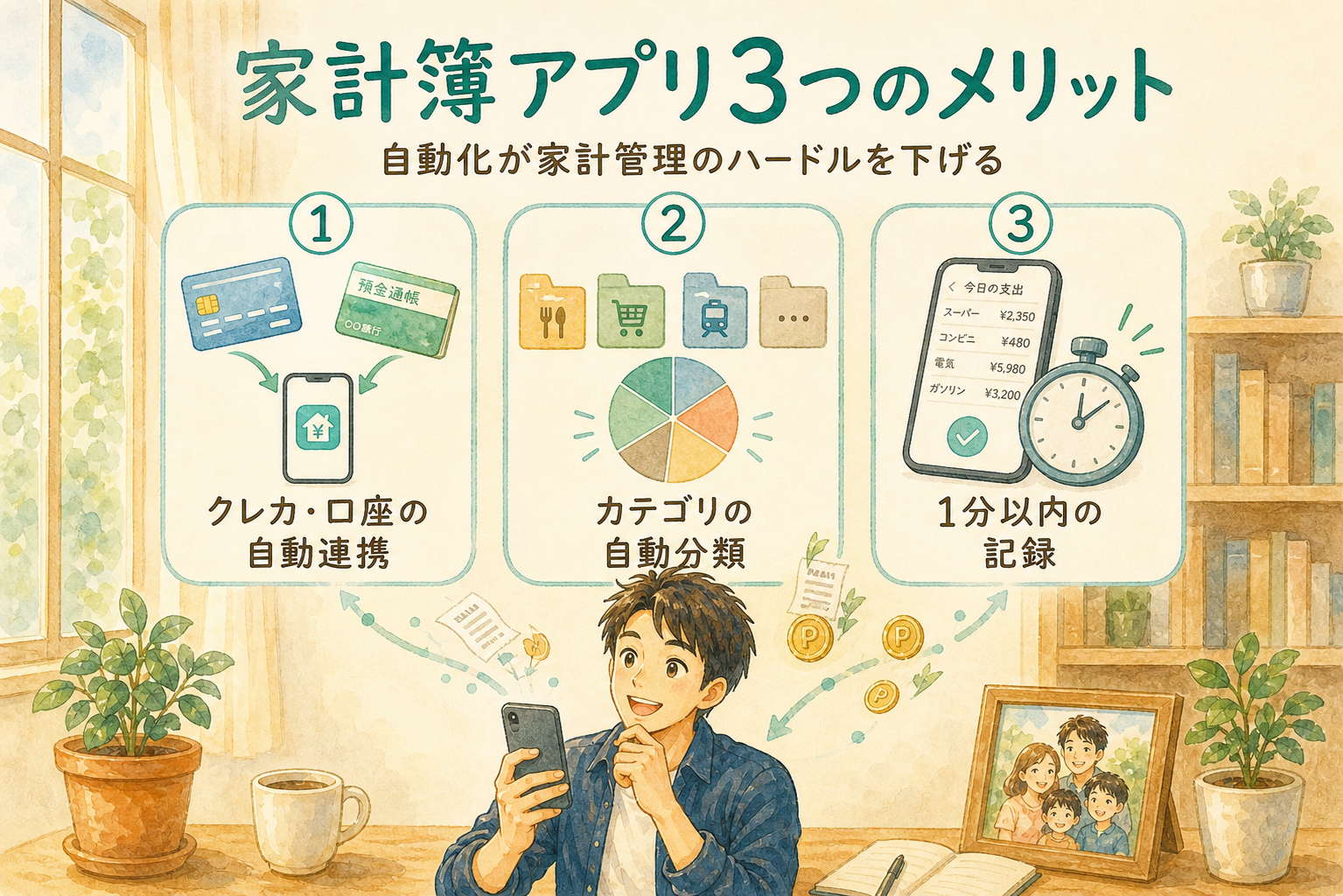 家計簿アプリ3つのメリット