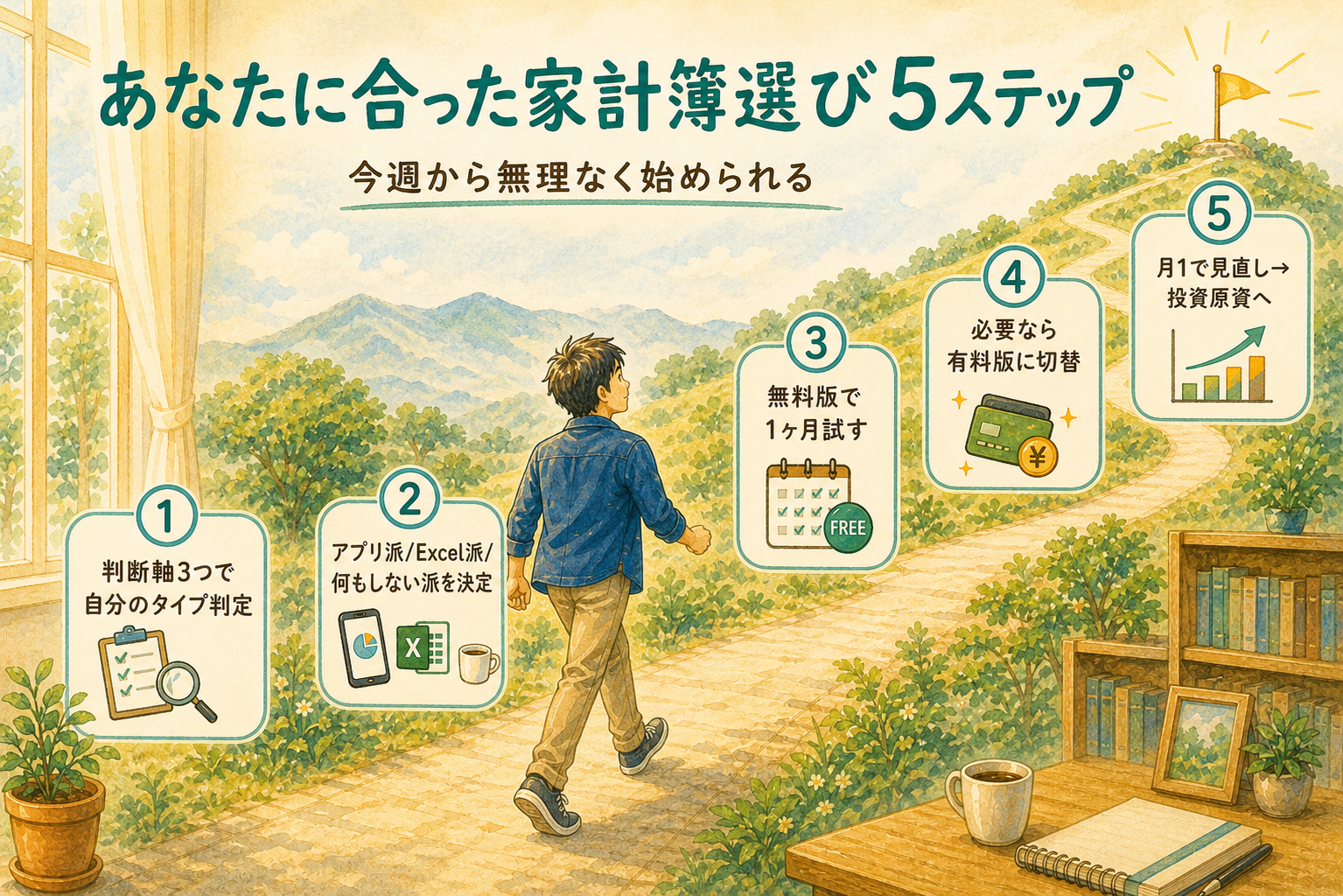 あなたに合った家計簿選び5ステップ