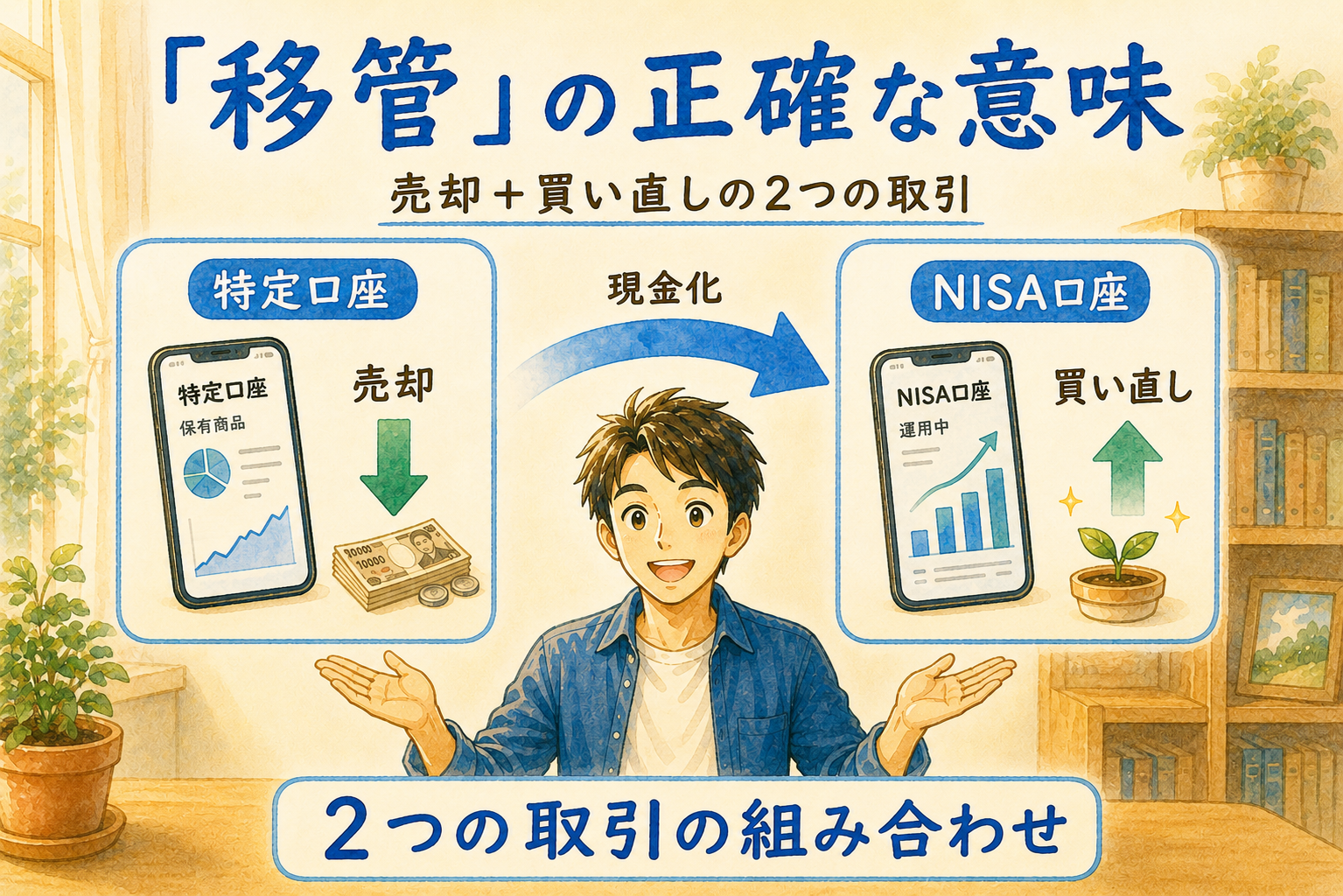 「移管」の正確な意味|売却+買い直しの2つの取引