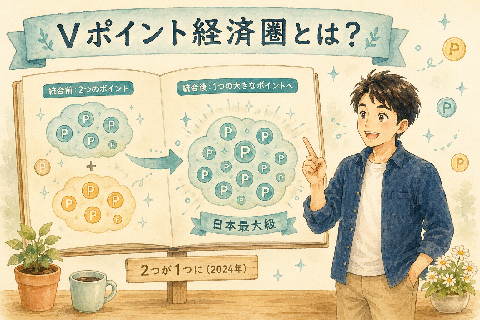 Vポイント経済圏とは何かを解説するイラスト