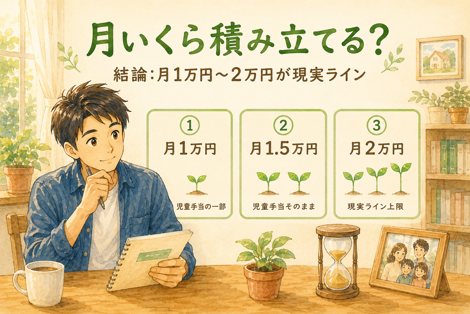 こどもNISA 月いくら積み立てるか3パターン比較