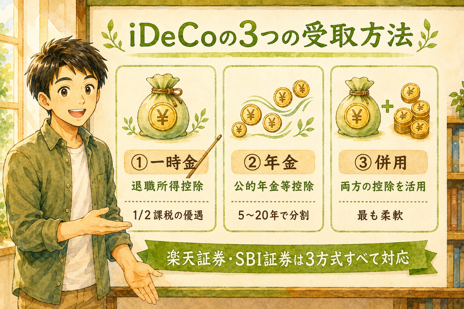 iDeCoの3つの受取方法
