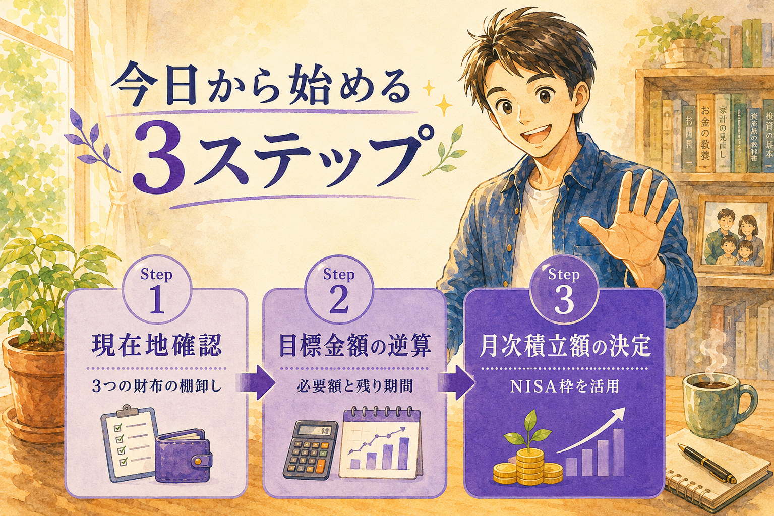 教育費の備え3ステップ