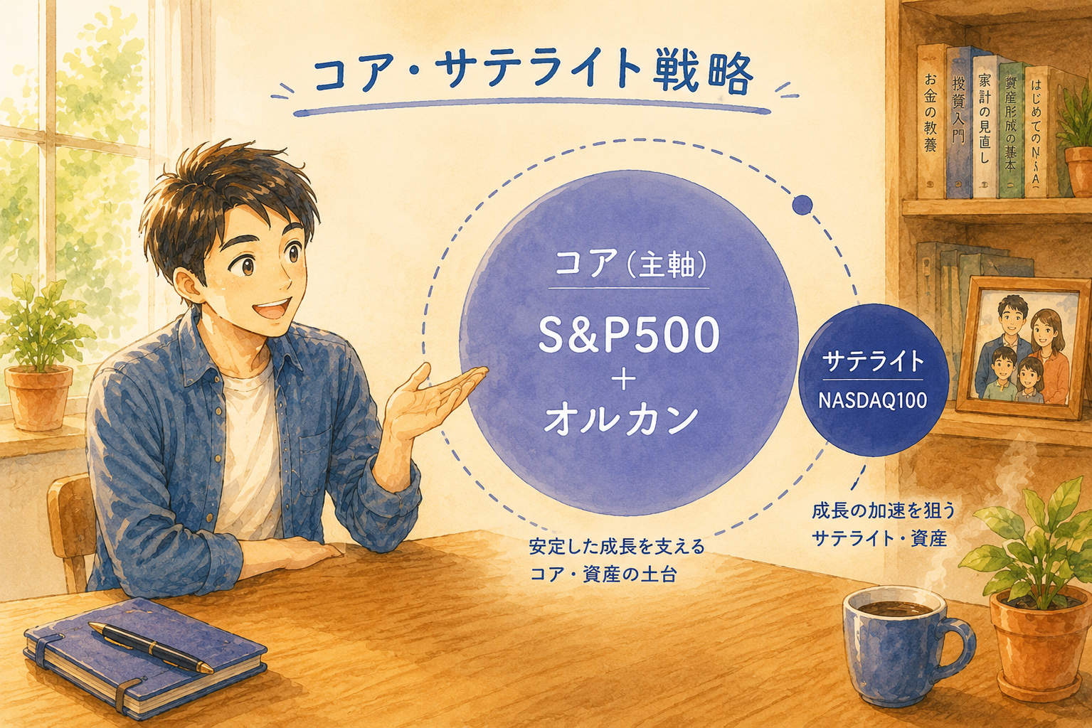 コア・サテライト戦略の図解