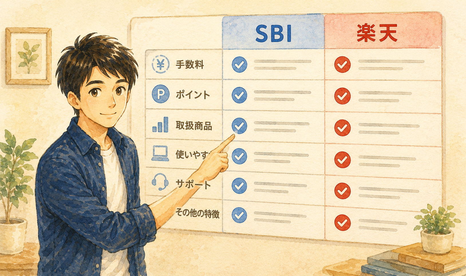 SBI証券と楽天証券を10項目で徹底比較