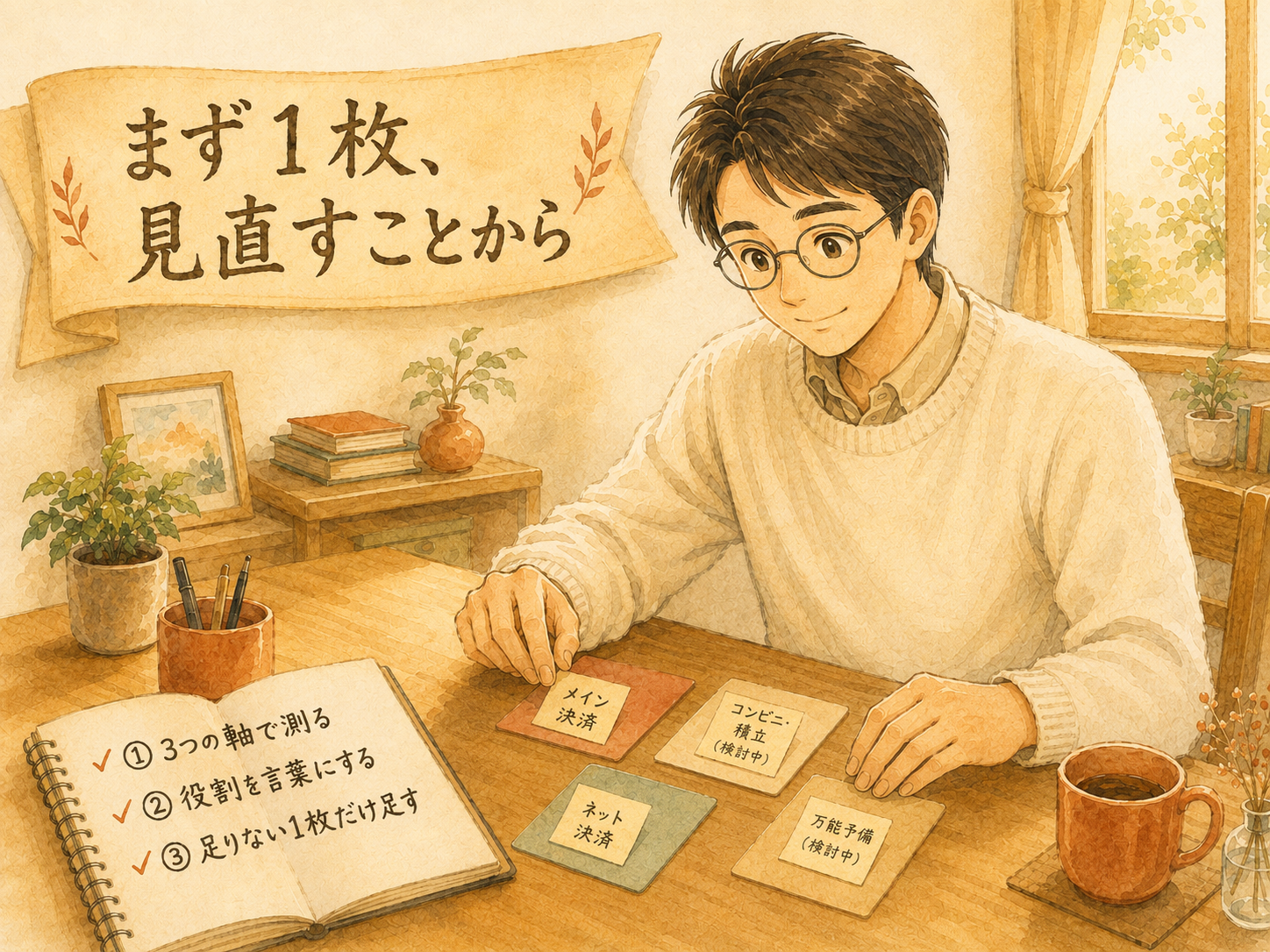 まず1枚見直すことから：3つの軸で測る・役割を言葉にする・足りない1枚だけ足すチェックリスト